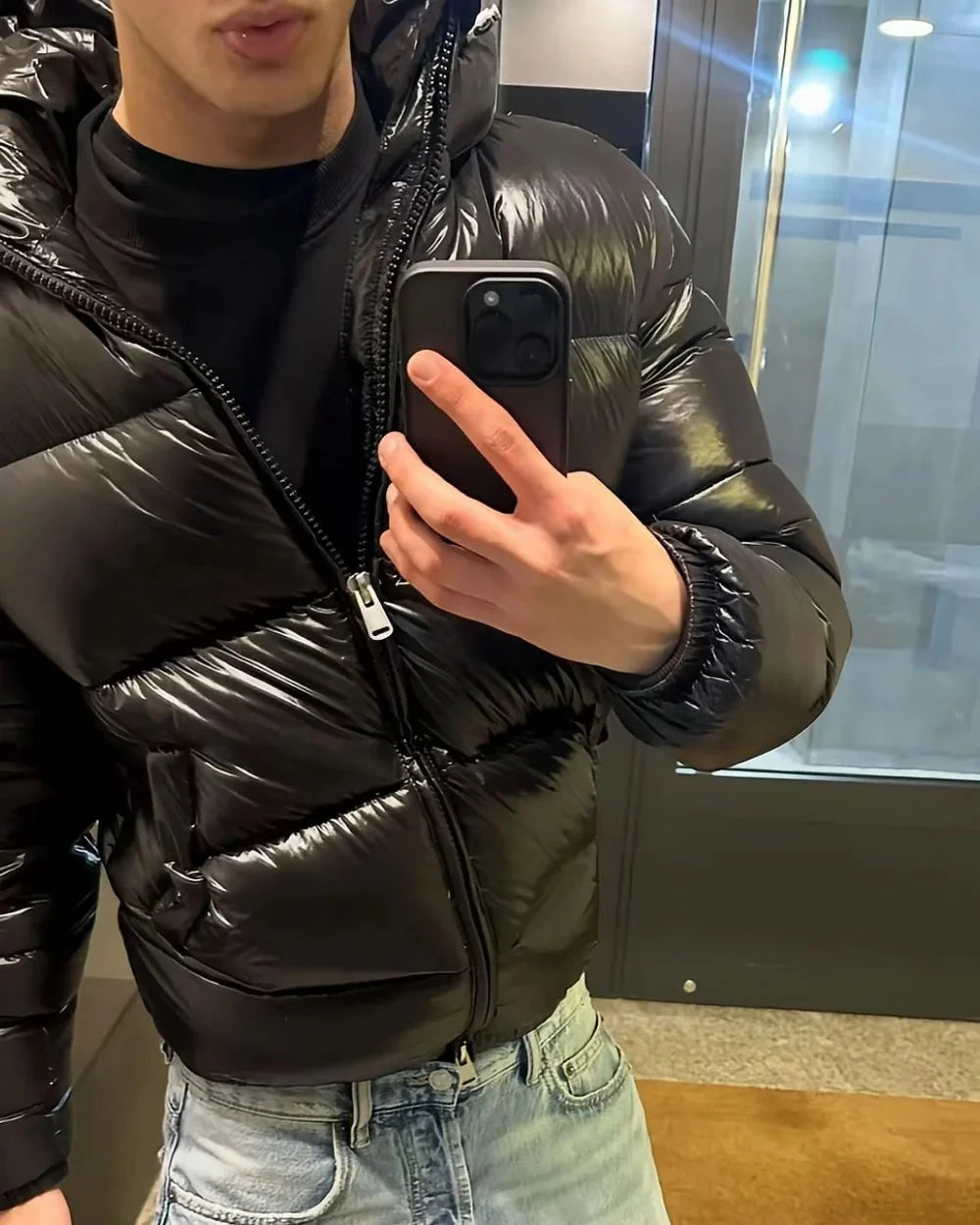 GLOSSY PUFFER JACKET