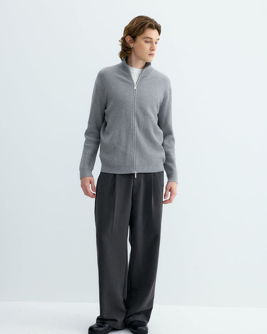 RIBBED KNIT CARDIGAN