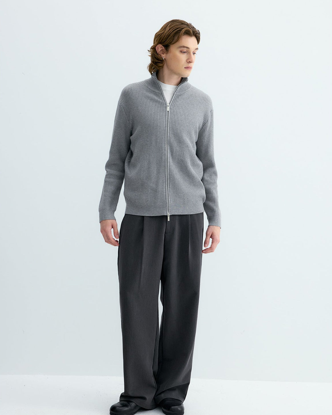 RIBBED KNIT CARDIGAN